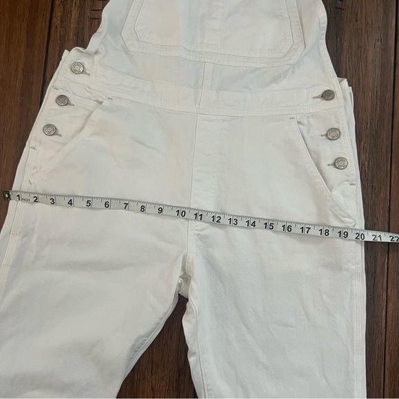 GAP White Denim Overalls Bibs Small Beachy Nautical Preppy Chic Classic Cruise - Picture 9 of 16